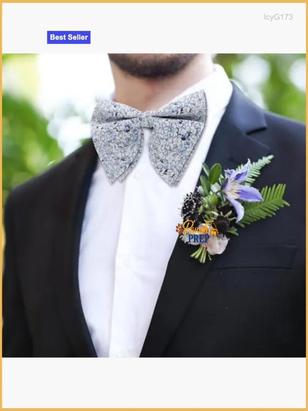 Oversized Pre-Tied Cotton Bow Tie Floral Pattern Wedding Party Casual